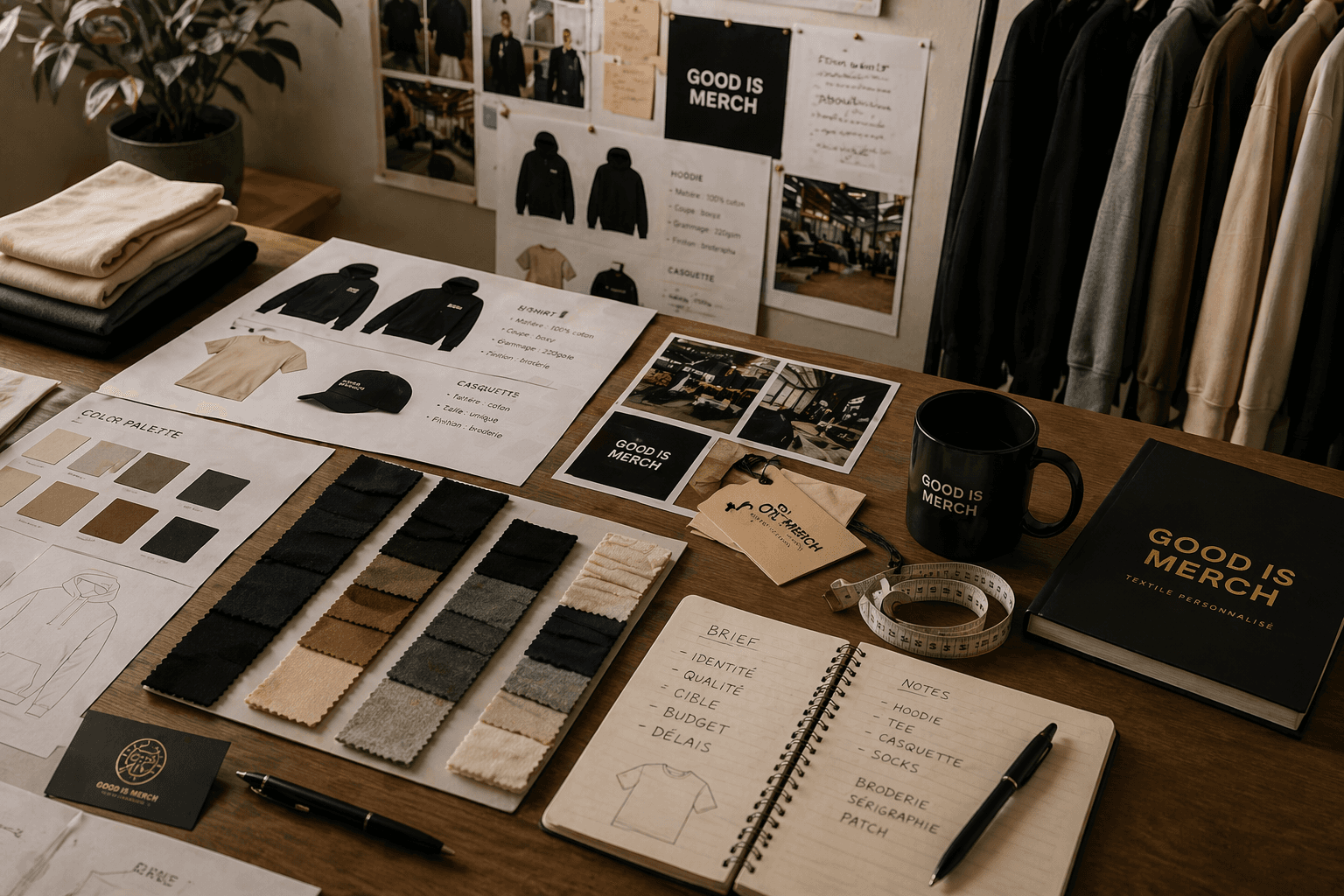 Direction créative Good is Merch avec sélection de produits