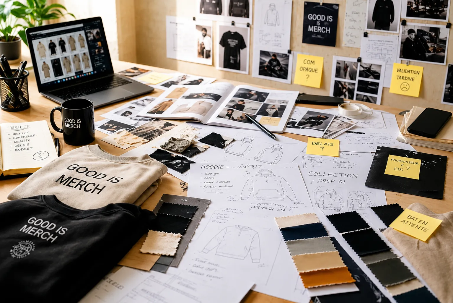 Présentation Good is Merch avec textile personnalisé