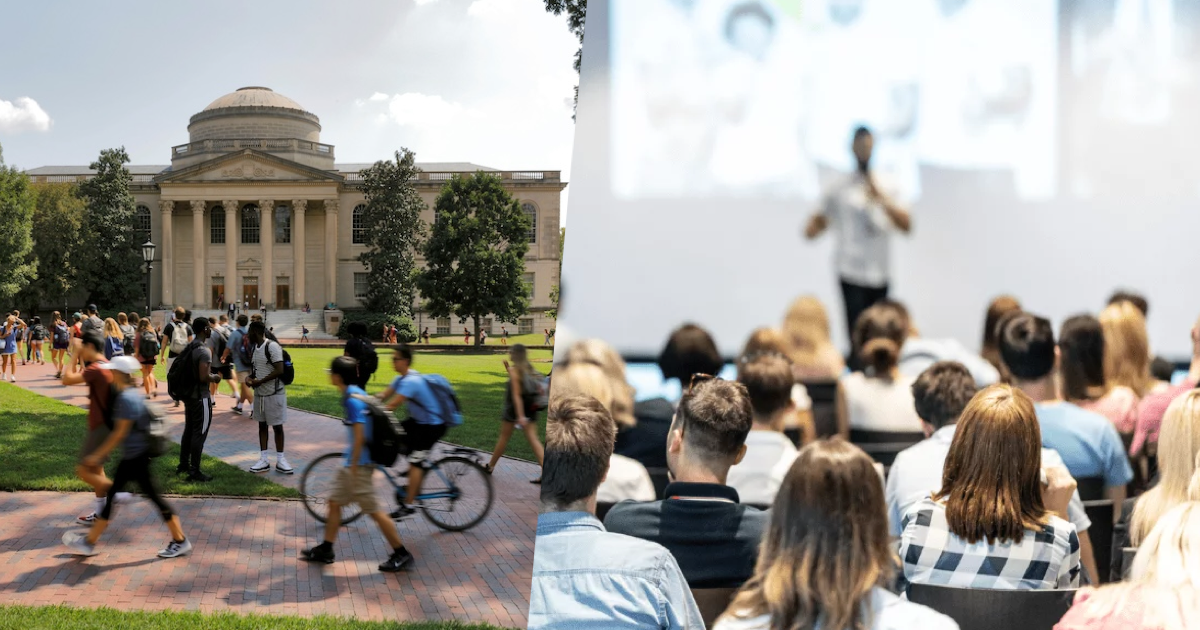 Étudiants sur un campus